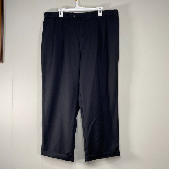 Lauren Ralph Lauren 100% Wool Pleated Dress Pants Men's 40 High Rise Black - Picture 1 of 15